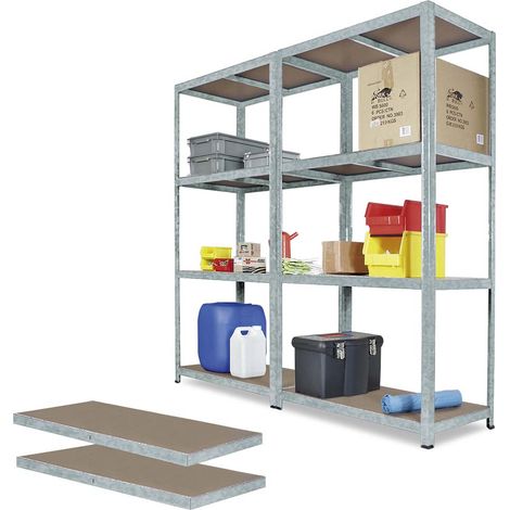 BRB Étagère pour charges lourdes, système d'emboîtement, + 2 étagères, galvanisée, capacité de charge : 265 kg par étage, l x p x h : 1800 x 500 x 1800 mm (1/2)