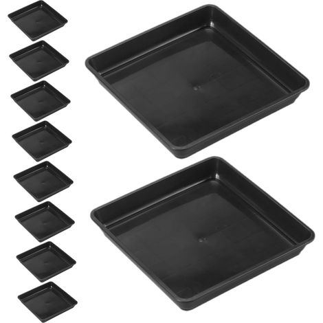 10 Pièces Soucoupes Carrées Plastique pour Plantes Plateau Drainage Durable Récipient Collecteur Eau pour Pots de Fleurs Support Stable pour Jardin Intérieur et Extérieur (1/5)