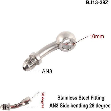 AN3 Motorrad-Hydraulikbremsleitung, Hohlschraubenanschluss M10x1, Edelstahl, 10 mm – BJ13-28Z (1/5)