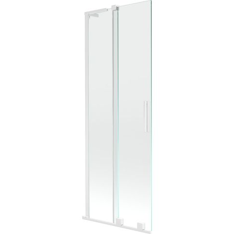 Mexen Velar L mampara de ducha corredera de 2 paneles 75 x 150 cm, transparente, blanco - 896-075-003-01-20 (1/5)