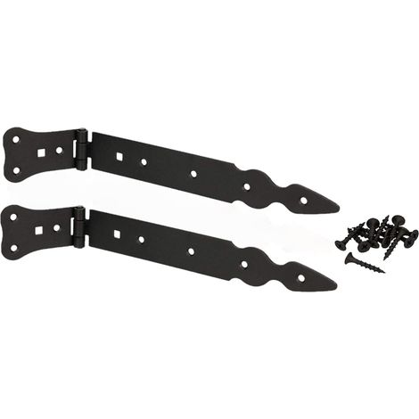 KOTARBAU Lot de 2 rubans de chargement 250 mm - Charnières de porte - Charnières de porte - Charnières de porte - Noir - Antirouille - Ferrure de construction robuste (1/5)