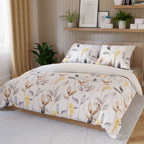 Parure de lit Zaria 220x200 cm - coton satiné, motif floral délicat (1/5)
