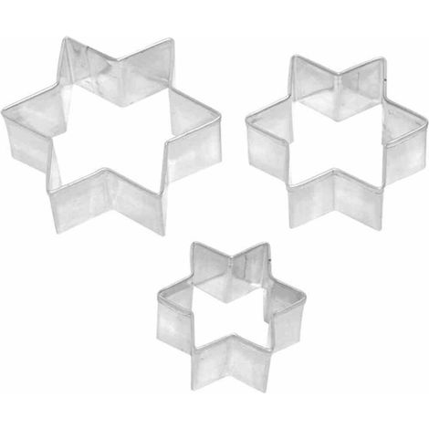 Sternförmige Ausstechformen 4,5/5,5/6,5 cm
