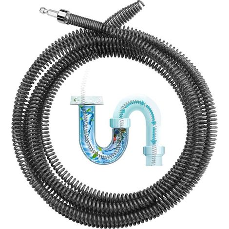 Déboucheur professionnel 4 m x 10 mm, spirale multifonction pour toilettes et évier. (1/5)