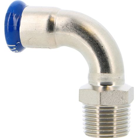 Coude à sertir conique MF 90° SERTIsteel Inox - Empreinte M 15x21 - Ø15