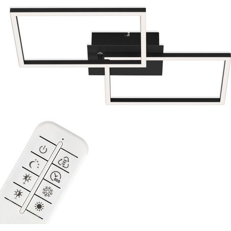 LED Deckenleuchte Wandlampe Dimmbar Fernbedienung CCT 30W schwarz Briloner