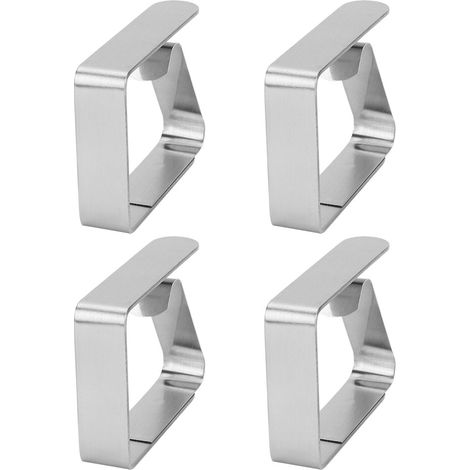 Lot de 4 pinces à nappe antidérapantes en acier inoxydable pour usage domestique (1/5)