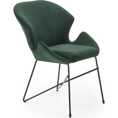Silla Houston 941, Verde oscuro, 82x57x62cm, Tapiz, Metálico