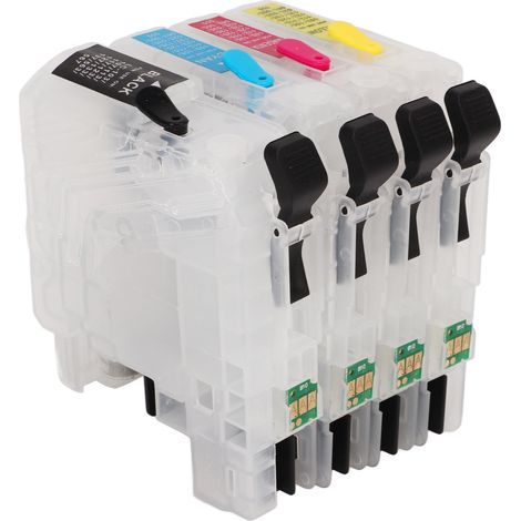 Cartouches d'encre compatibles de remplacement avec puce permanente, 4 couleurs, pour imprimante jet d'encre LC211