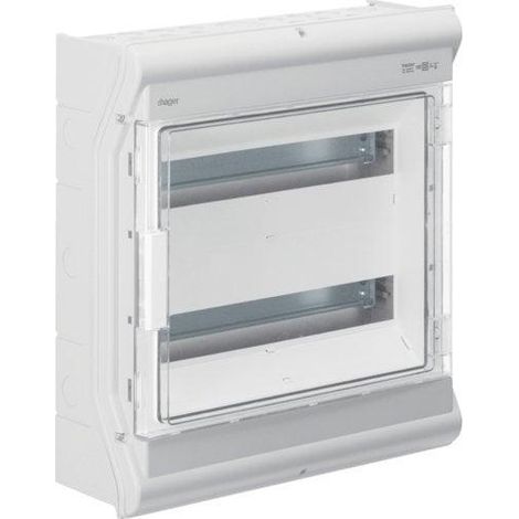 Hager Distribuidor compacto con puerta transparente con cierre