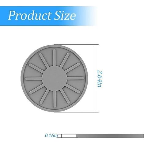4 Dessous de Verre Voiture en Silicone Antidérapant – Lot de 4, Universel pour Porte-Gobelet Auto, Insertion Facile