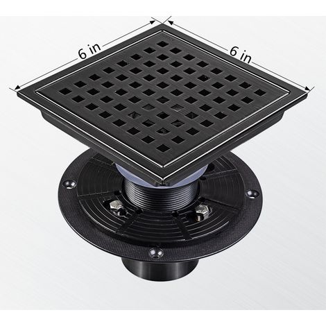 Siphon De Sol Caniveau De Douche Drain De Sol 304 En Acier Inoxydable Anti-Odeur De Plancher Couverture Pour WC Salle De Bain Cuisine - 150 x 150 mm (1/5)