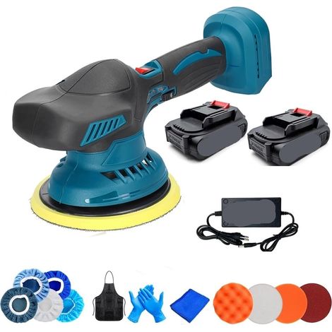 Polisseuse Ponceuse Polisseuse de voiture sans fil 6 vitesses électrique Auto polissage nettoyage métal épilation bois ponçage outil de suppression de la rouille(2PCS 2000mAh Battery) (1/5)