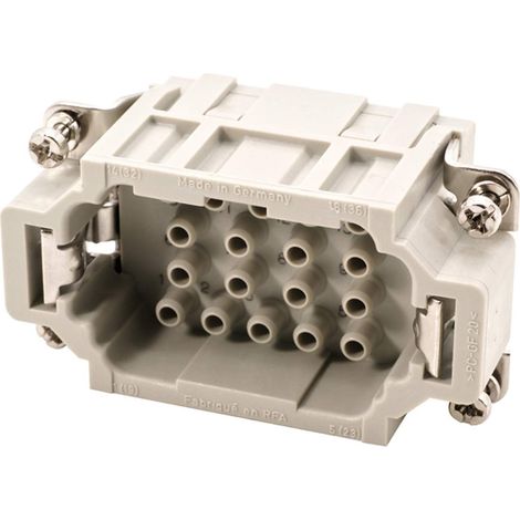 HARTING Han 18EE Stifteinsatz (M) Crimpanschluss, 18-polig+PE 500V, 16A - 1 Stück (1/2)
