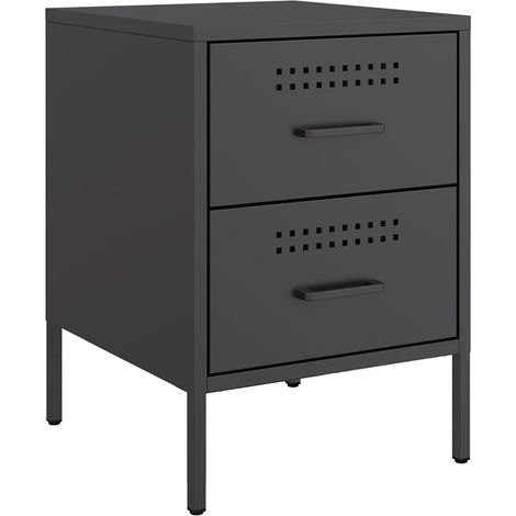 Maison Exclusive - Nachttisch Schwarz 36x39x50,5 cm Stahl