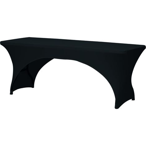 Funda extensible para mesa rectangular - con arco - negro (1/2)