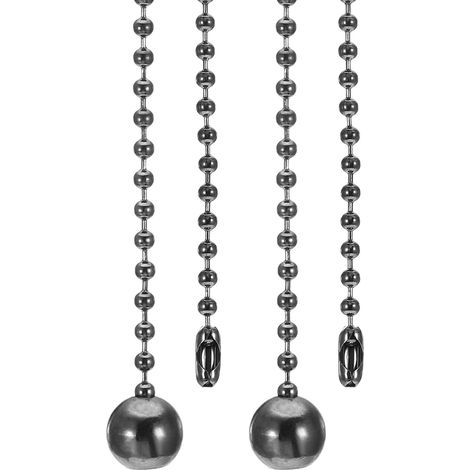 1M Chaîne de Traction Boule Pendentif 2 Pcs Noir  3,3ft Rallonge de Cordon à Tirettes Perlées pour Ventilateur de Plafond Lustre, Lampe de Table, Interrupteur à Tirette (1/5)
