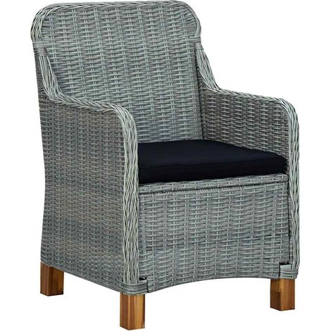 Maison Exclusive - Gartenstühle mit Kissen 2 Stk. Poly Rattan Hel (1/5)