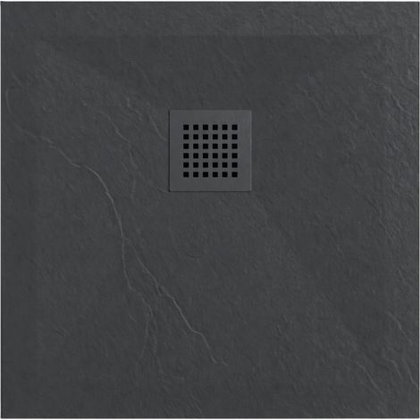 Receveur douche minéral Balneo Stone Tray gris foncé 80x80 cm (1/5)