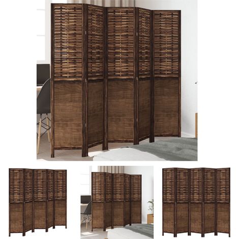 The Living Store 5-tlg. Raumteiler Dunkelbraun Massivholz Paulownia - Raumteiler (1/5)