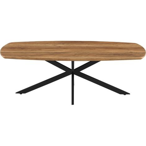 Couchtisch TUNIS – Farbe Mangoholz – Rechteckiger Couchtisch 130x70 cm – MDF & Metall – Originelles Design