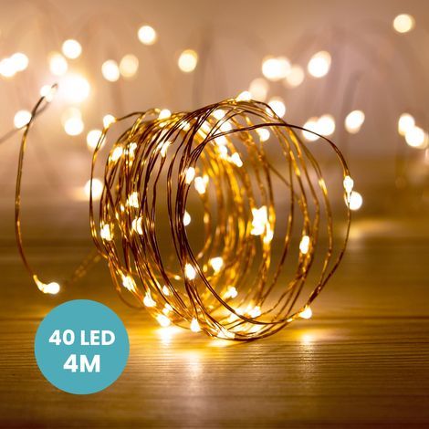 Skylantern – Guirlande lumineuse de Nol 4M – 40 micro LED en fil de cuivre – Alimentation par 3 piles AA – Ambiance poétique et romantique (1/5)