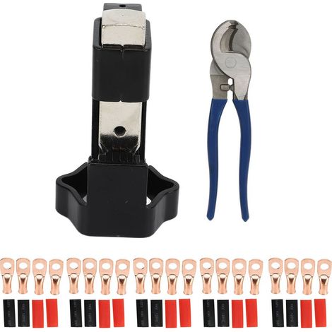 Outil de sertissage de cosse de marteau avec coupe-câble, connecteurs en cuivre, tube thermorétractable pour bornes AWG 8 à 4/0, 20 pièces (1/5)