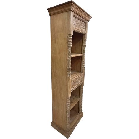 Estantería de madera acabado artesanal marrón 57x38x180 cm (1/5)