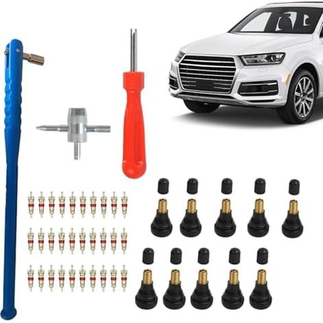Outil de montage tige soupape - Kit d'extraction noyau roue, kit d'entretien pour pneus, voiture, atelier, camion, vélo SUV moto véhicule à moteur (1/5)