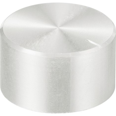 TRU COMPONENTS TC-11696456  Drehknopf mit Knopfmarkierung Silber (Ø x H) 23 mm x 13 mm Aluminium, Pl