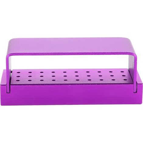Écrin de désinfection en aluminium pour fraises dentaires, porte-forets bloc autoclavable, outil de dentiste violet (1/5)