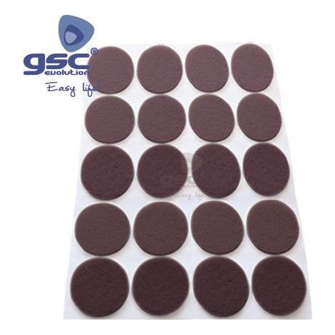Set 20 adesivi tondi in feltro adesivo Ø16mm Brown GSC 003802757