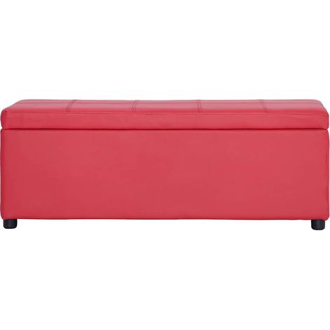 Maison Exclusive - Panca con Vano Portaoggetti 116 cm Rosso in Similpelle (1/5)