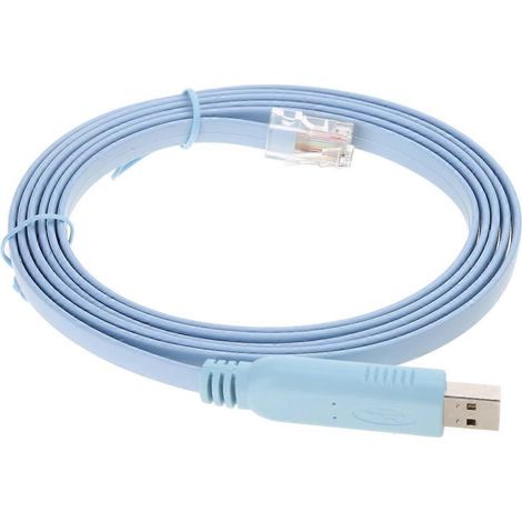 Câble console USB vers RJ45, adaptateur pour routeur H3C, câble de remplacement plat et flexible pour console Rollover (1/5)