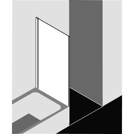 Kermi LIGA paroi latérale TVP 800 x 1750mm argent ultra brillant verre trempé transparent (1/3)