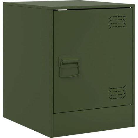 Maison Exclusive - Nachttisch Olivgrün 34,5x39x44 cm Stahl