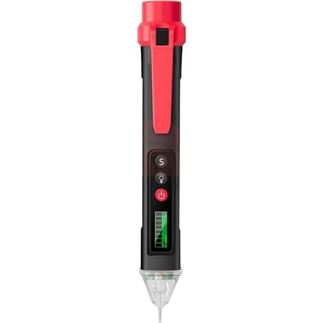 Digitaler Spannungsprüfer, berührungsloser Spannungsprüfer mit Taschenlampenfunktion (schwarz) (1/5)