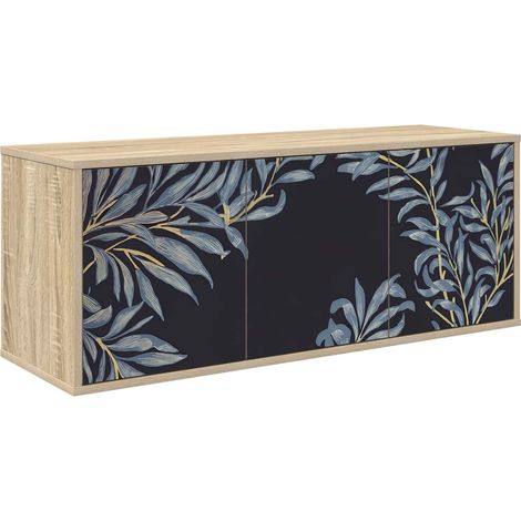 Meuble TV Mural pour Salon 3 Portes en Bois d'Ingénierie Chêne Sonoma 102 x 33 x 40 cm (1/5)