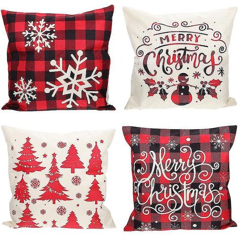 Lot de 4 taies d'oreiller de Noël (1/3)