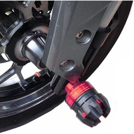 Paire de Protège-fourches avant moto en alliage d'aluminium, anti-chute, protège-roues rouge, kit de protection pour personnalisation (1/5)
