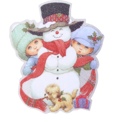 Schneemann- und Kinderdekoration mit Magnet (1/2)