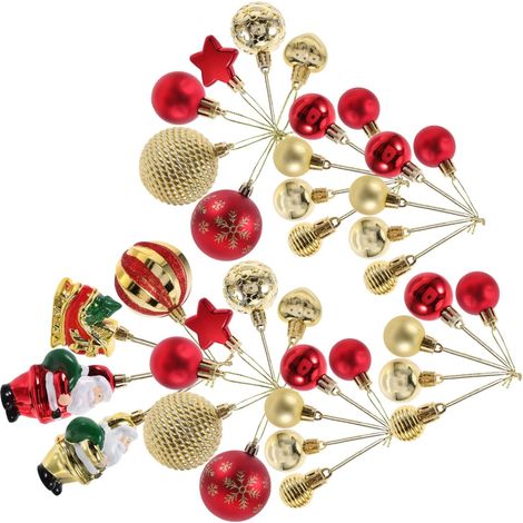 72pcs Boules de Noël Suspendues Décoratives Résine Père Noël pour Arbre Festif Intérieur ou Extérieur (1/5)