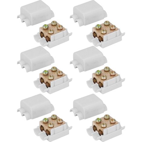 6PCS Bornier Electrique 16mm² Connecteur Séparateur de Fil 1000V 100A Haute Puissance M3 Filetage Conception Fendue Connecteurs Rapides pour Connexion de Fil électrique 2.5‑16mm² (1/5)