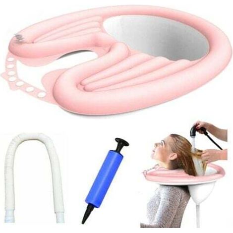 Plateau Portable, Lavabo, Bac a shampoing domicile, Bac Pour Laver les Cheveux, Bassin Gonflable, Bassin de lit Pour Lave Tête, Bac Lavage Cheveux Domicile (1/5)