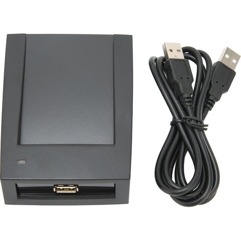 Lecteur de cartes à puce USB de bureau, lecture rapide (13,56 MHz), performances stables, grande compatibilité, base antidérapante.