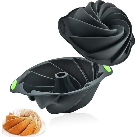 1 Moule à Kouglof, Silicone Antiadhésif, Forme Spirale, Résistant Chaud Froid, Pour Gâteaux Muffins (1/5)