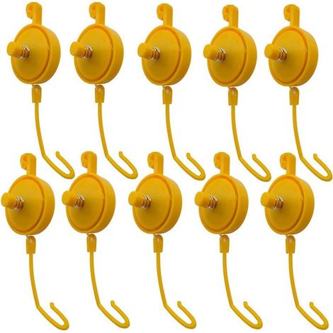 Juego de 10 soportes ajustables para plantas de interior, Yo-Yo-Yo, ganchos retráctiles