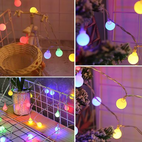 Lot guirlande LED piles 7 m 50 LED étanche (1/3)