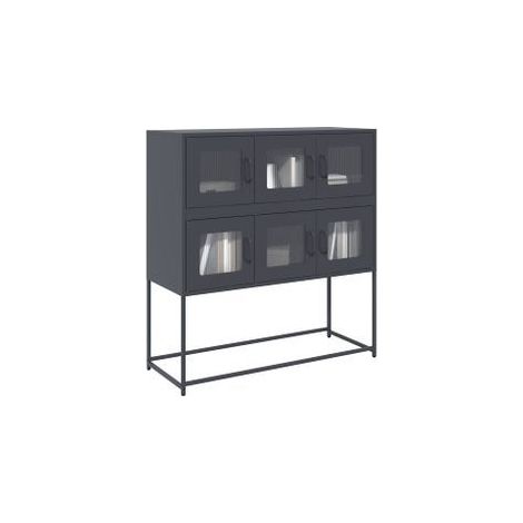 Buffet anthracite 100,5x39x107 acier laminé à froid (1/5)