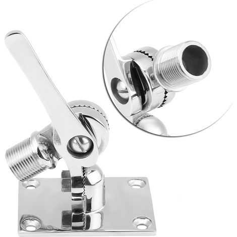 Support antenne marine acier inox 316 réglable double axe, base ajustable pour bateau, fixation d’antenne bateau (1/5)